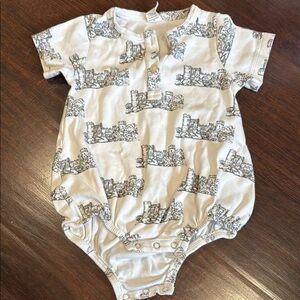 Kate Quinn Bodysuit Stylish White and Gray Kids One Piece